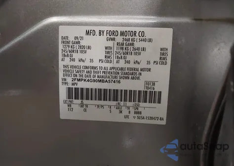 2021 Ford Edge Se from USA, damaged, VIN 2FMPK4G90MBA57416